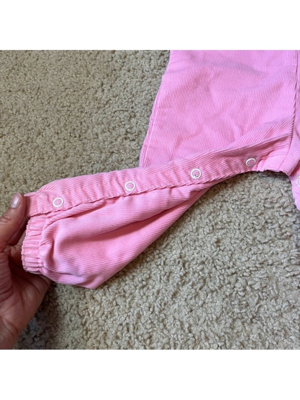 Vintage 80s Buster Brown 18m Baby Toddler Girl Pink Corduroy Overalls Clown ABC - Picture 9 of 10